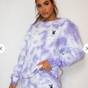 Playboy x Missguided Tie Dye Oversized Sweatshirt